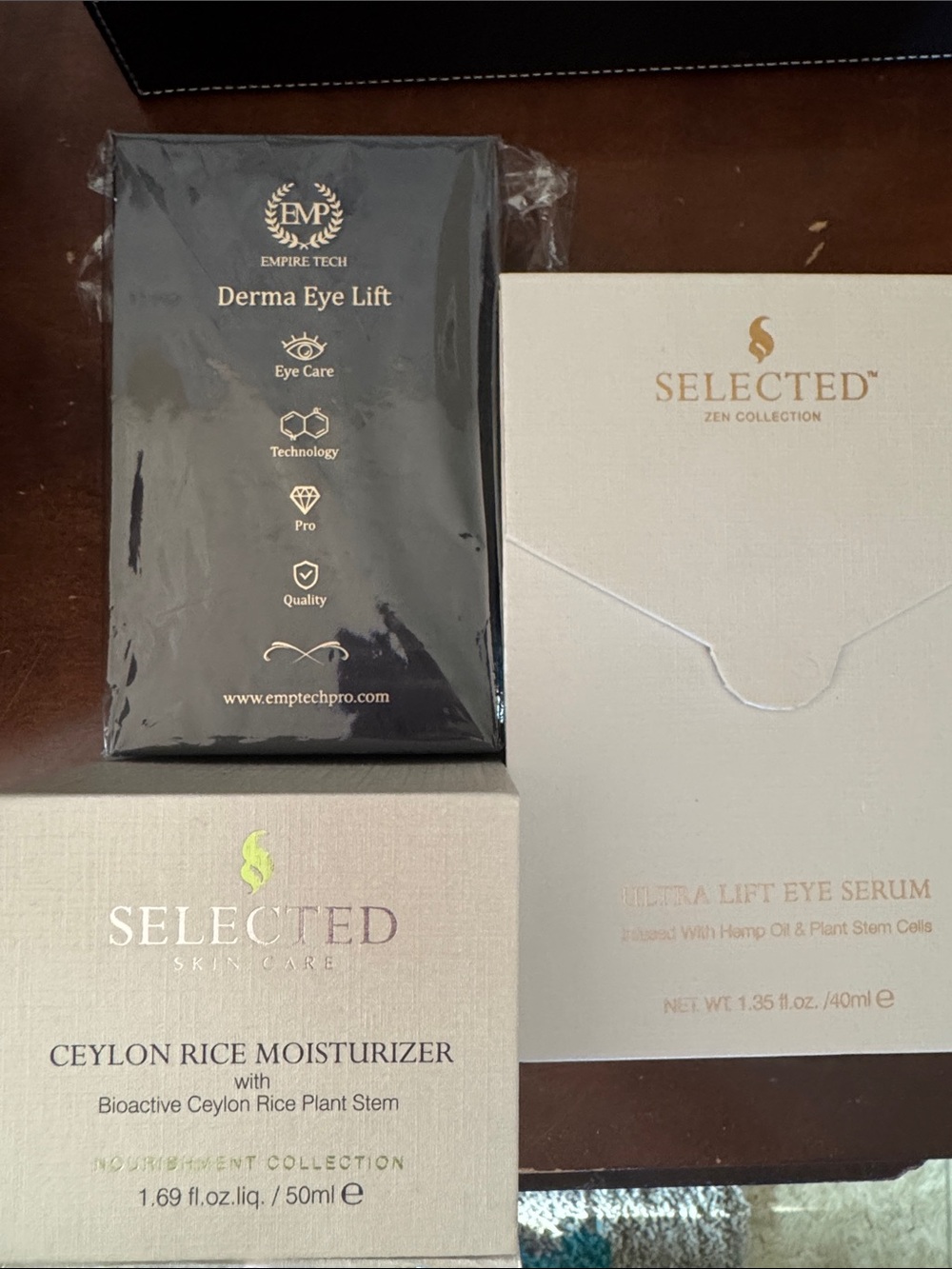 Selected & Emptech Eye and Face Skincare Set - White, Black, Gold